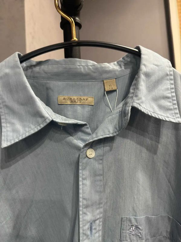 Burberry Burberry Light Blue Cotton Long Sleeve Shirt Size US XL / EU 56 / 4 - 4 Thumbnail