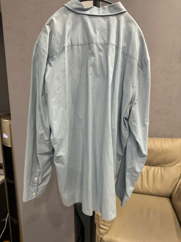 Burberry Burberry Light Blue Cotton Long Sleeve Shirt Size US XL / EU 56 / 4 - 2 Thumbnail