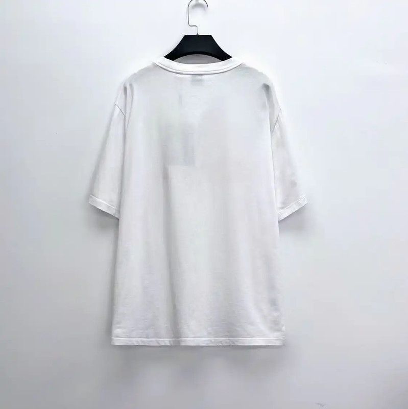 Burberry Burberry White Cotton Embroidered T-Shirt for Men Size US M / EU 48-50 / 2 - 2 Thumbnail