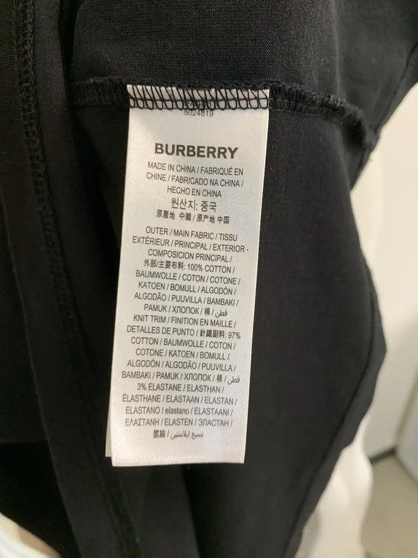 Burberry Burberry Men's Black Cotton T-Shirt with Rainbow Stripes Size US M / EU 48-50 / 2 - 6 Thumbnail