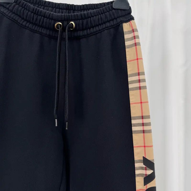 Burberry Burberry Black Cotton Check Drawstring Pants Size US 26 / EU 42 - 3 Thumbnail