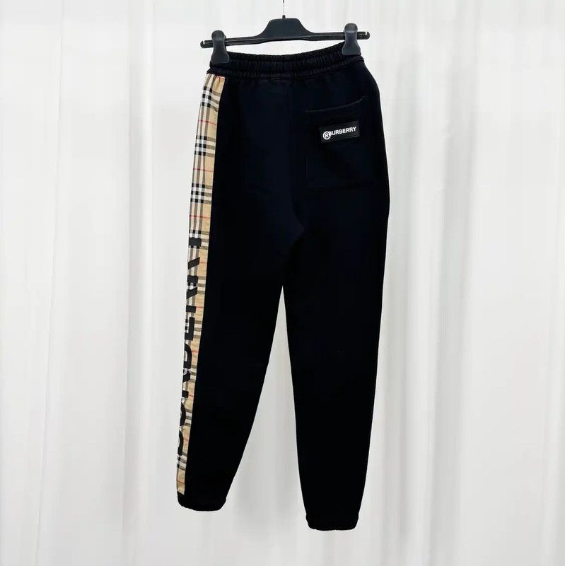 Burberry Burberry Black Cotton Check Drawstring Pants Size US 26 / EU 42 - 2 Thumbnail