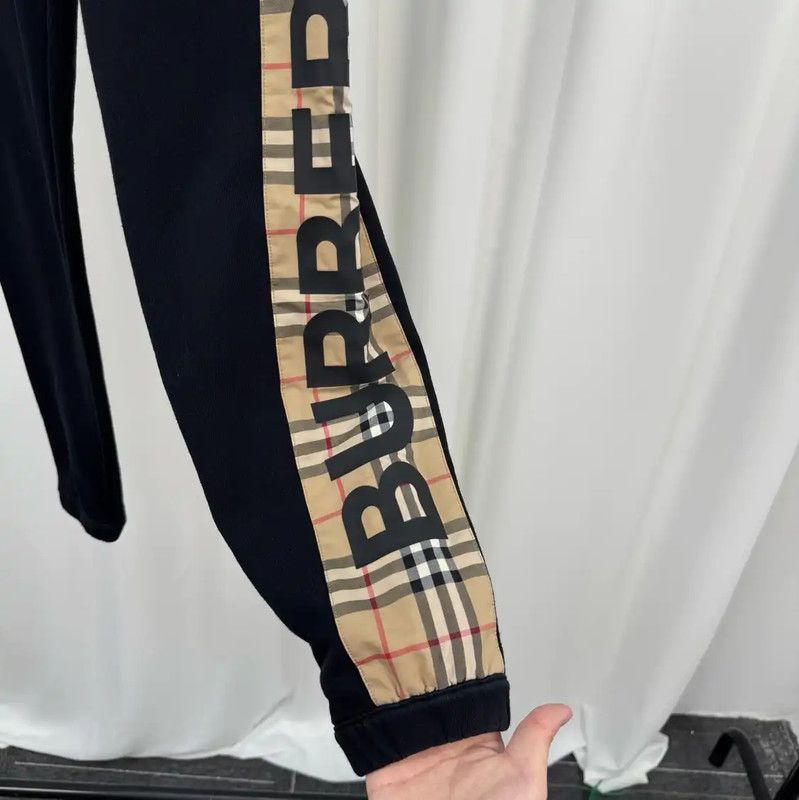 Burberry Burberry Black Cotton Check Drawstring Pants Size US 26 / EU 42 - 4 Thumbnail
