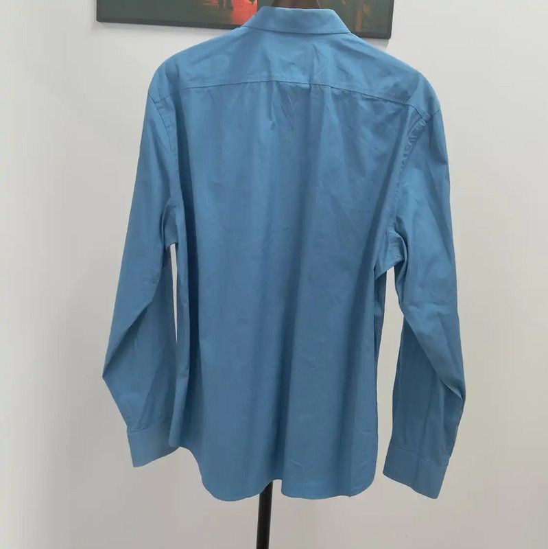 Burberry Burberry Blue Cotton Long Sleeve Shirt for Men Size US XL / EU 56 / 4 - 2 Thumbnail