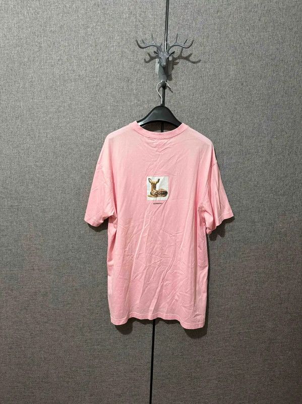 Burberry Burberry Pink Cotton Embroidered Logo T-Shirt Size US M / EU 48-50 / 2 - 2 Thumbnail
