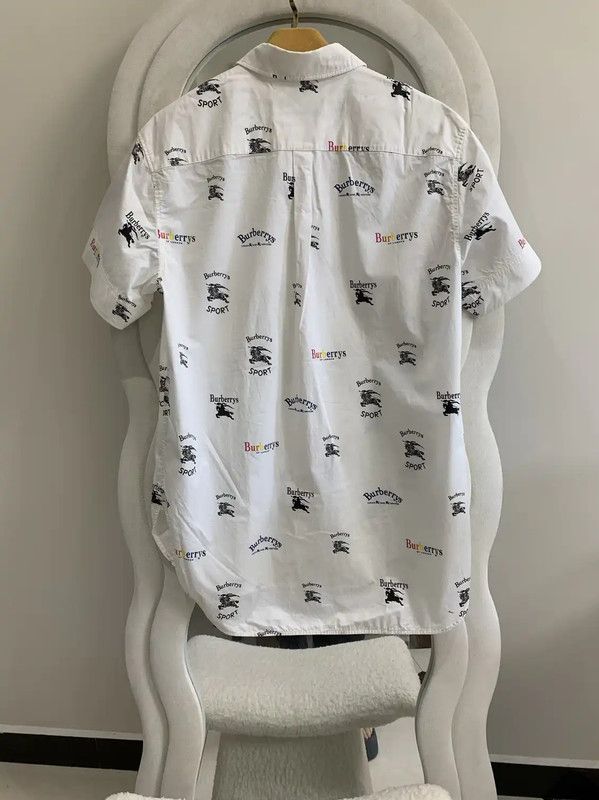 Burberry Burberry White Cotton Short Sleeve Shirt Size US L / EU 52-54 / 3 - 4 Thumbnail