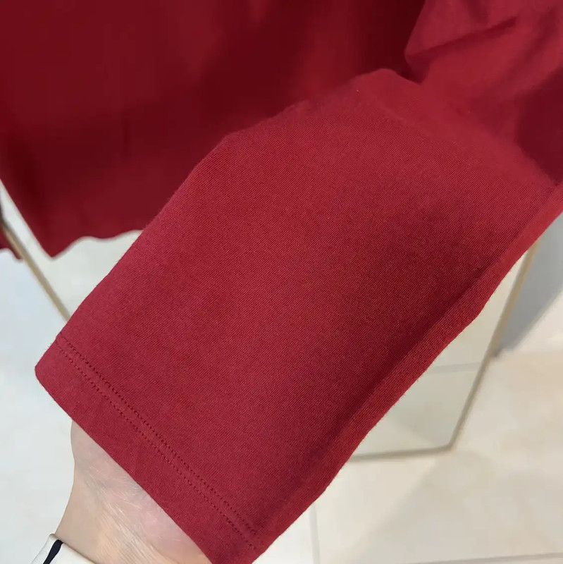 Burberry Burberry Red Cotton Long Sleeve T-Shirt Size US M / EU 48-50 / 2 - 4 Thumbnail