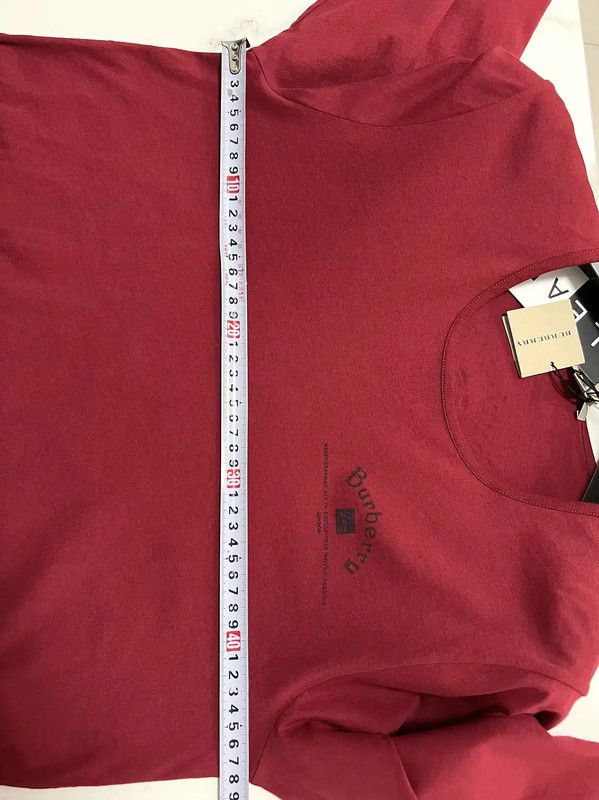 Burberry Burberry Red Cotton Long Sleeve T-Shirt Size US M / EU 48-50 / 2 - 8 Thumbnail