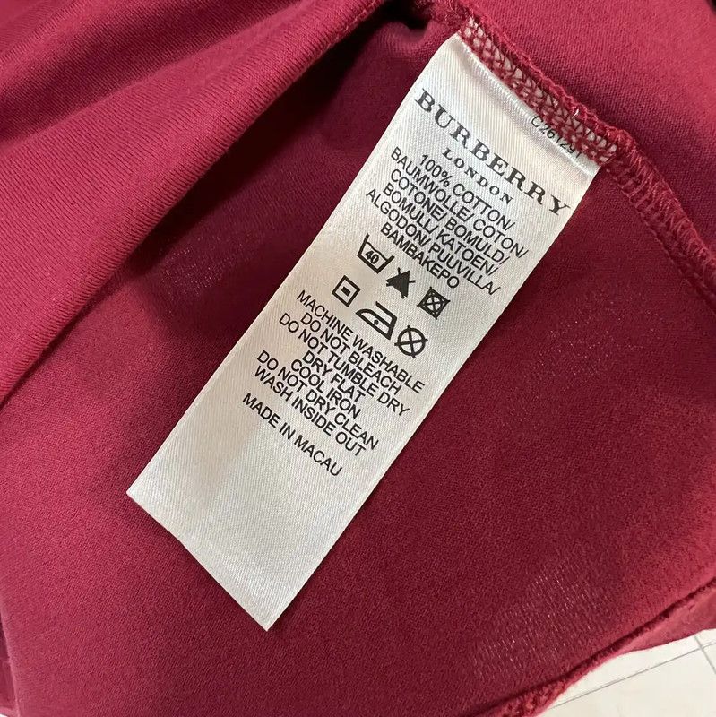 Burberry Burberry Red Cotton Long Sleeve Tee Shirt Size US M / EU 48-50 / 2 - 6 Thumbnail