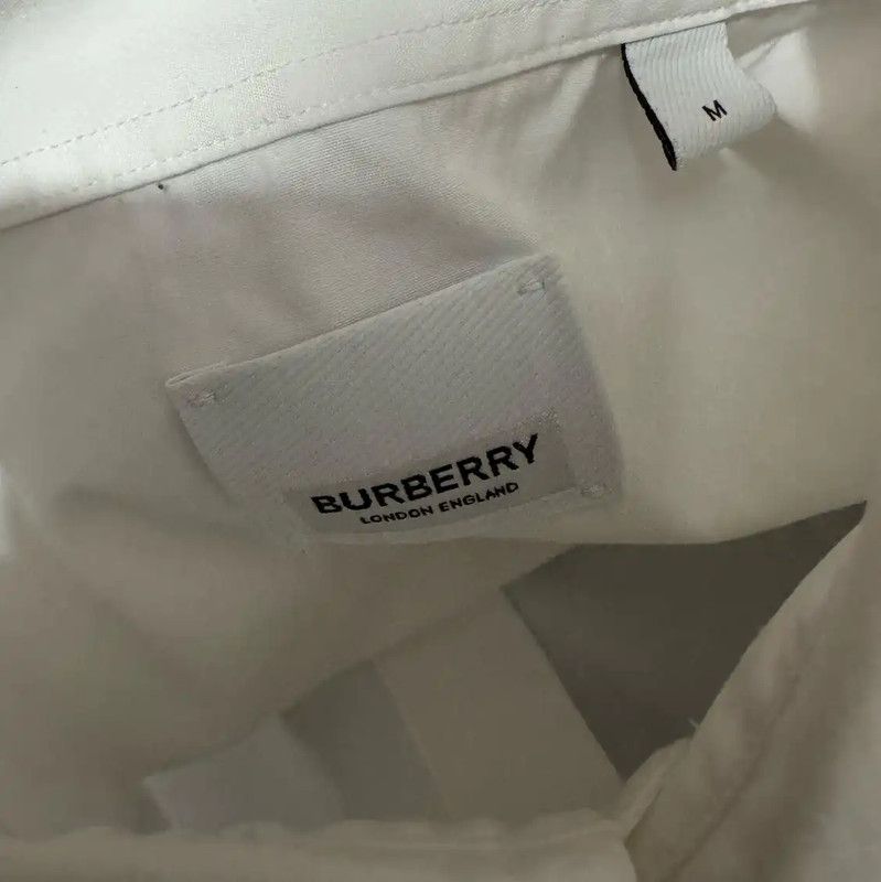 Burberry Burberry White Cotton Embroidered Logo Shirt Size US M / EU 48-50 / 2 - 4 Thumbnail