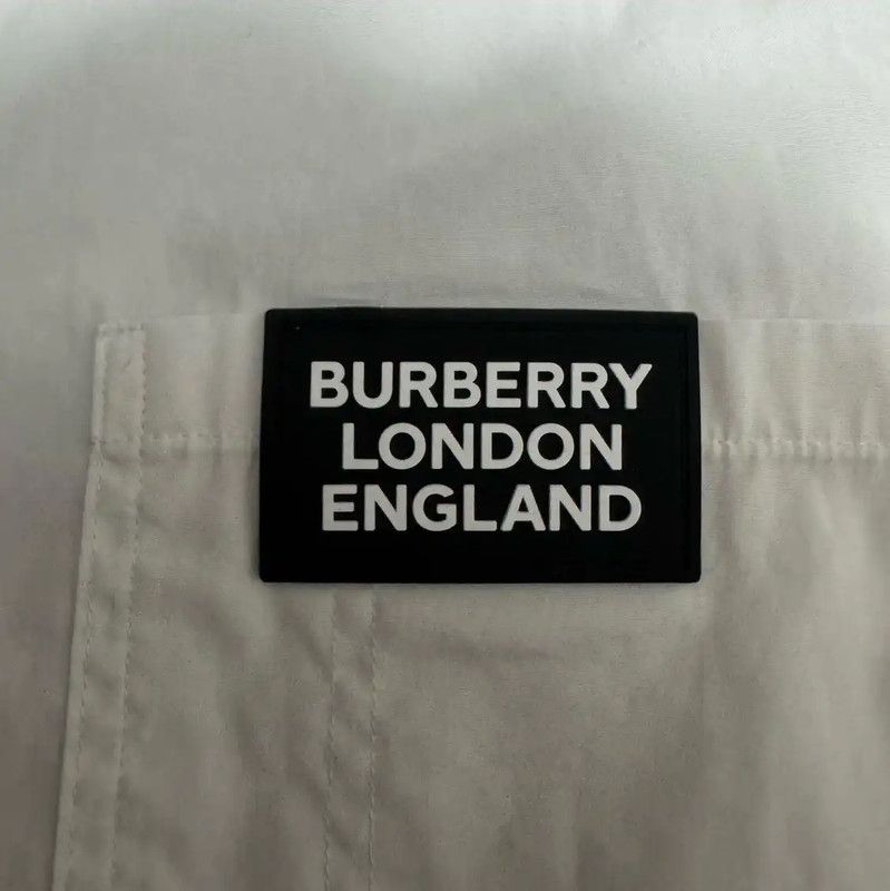 Burberry Burberry White Cotton Embroidered Logo Shirt Size US M / EU 48-50 / 2 - 3 Thumbnail