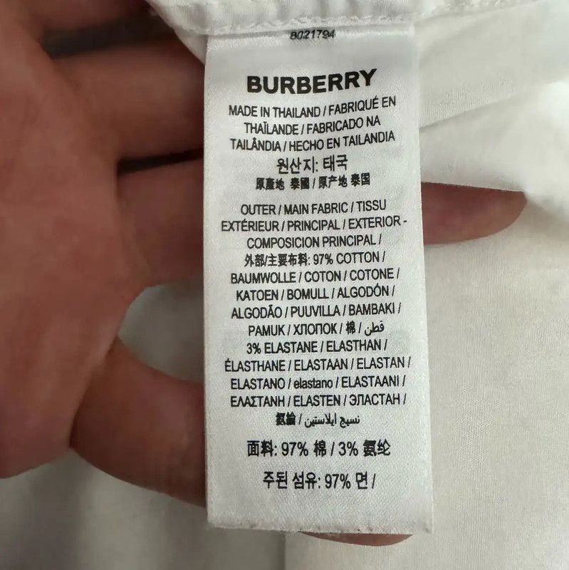 Burberry Burberry White Cotton Embroidered Logo Shirt Size US M / EU 48-50 / 2 - 5 Thumbnail