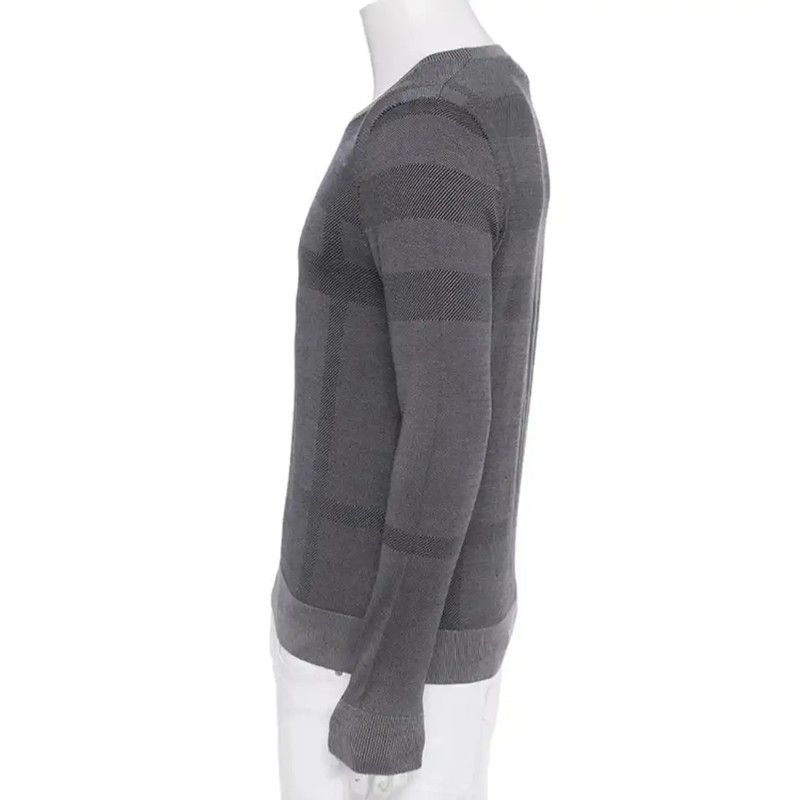 Burberry Burberry Gray Silk Check Knit Sweater Size US M / EU 48-50 / 2 - 3 Thumbnail