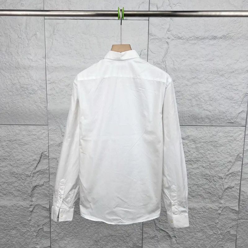 Burberry Burberry White Cotton Long Sleeve Shirt Size US M / EU 48-50 / 2 - 2 Thumbnail