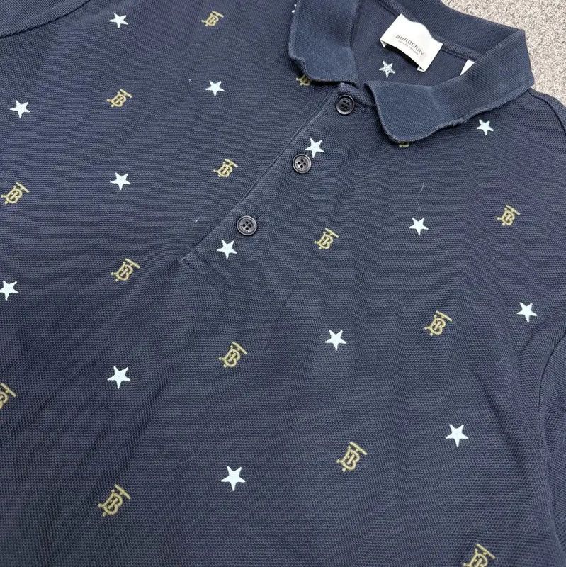 Burberry Burberry Blue Cotton Men's Polo Shirt Size US L / EU 52-54 / 3 - 3 Thumbnail