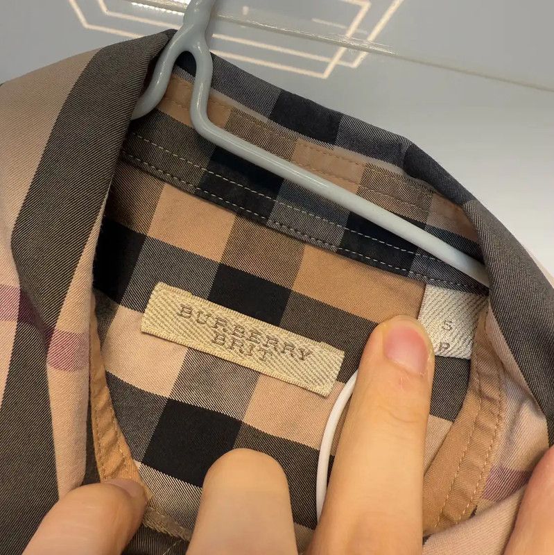 Burberry Burberry Short Sleeve Cotton Shirt in Khaki Size US S / EU 44-46 / 1 - 4 Thumbnail