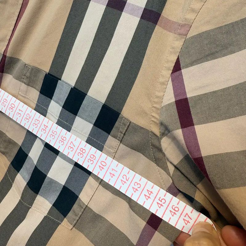 Burberry Burberry Short Sleeve Cotton Shirt in Khaki Size US S / EU 44-46 / 1 - 7 Thumbnail