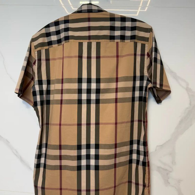 Burberry Burberry Short Sleeve Cotton Shirt in Khaki Size US S / EU 44-46 / 1 - 2 Thumbnail