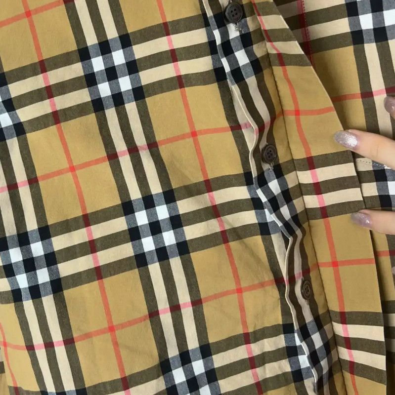 Burberry Burberry Yellow Cotton Long Sleeve Shirt Size US XXS / EU 40 - 3 Thumbnail