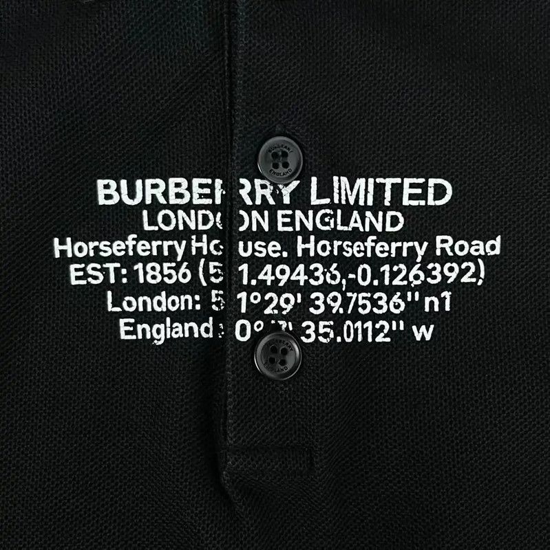 Burberry Burberry Black Embroidered Cotton Polo Shirt Size US S / EU 44-46 / 1 - 3 Thumbnail