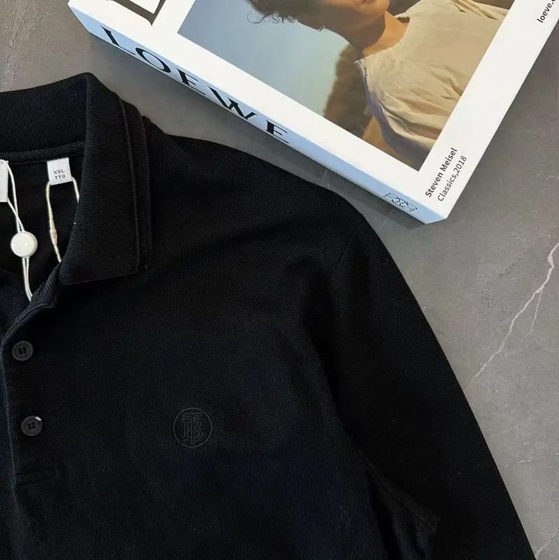 Burberry Burberry Black Cotton Long Sleeve Polo Size US XXL / EU 58 / 5 - 4 Thumbnail