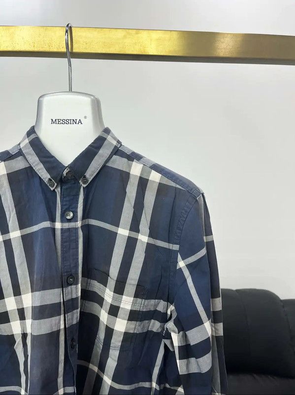 Burberry Burberry Men's Blue Plaid Short Sleeve Shirt Size US M / EU 48-50 / 2 - 5 Thumbnail