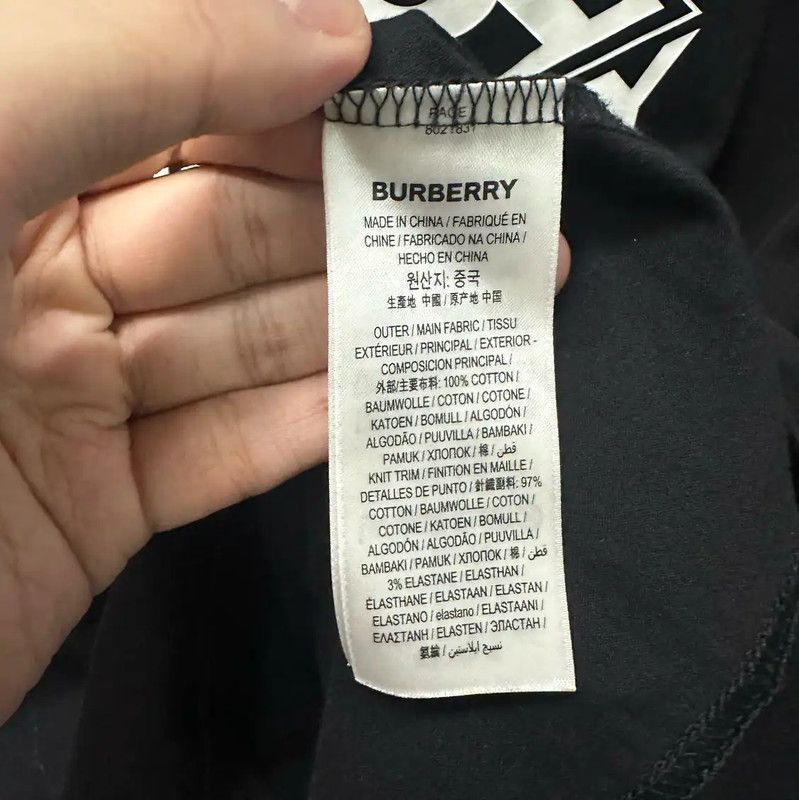 Burberry Burberry Black Cotton Logo Men's T-Shirt Size US M / EU 48-50 / 2 - 7 Thumbnail