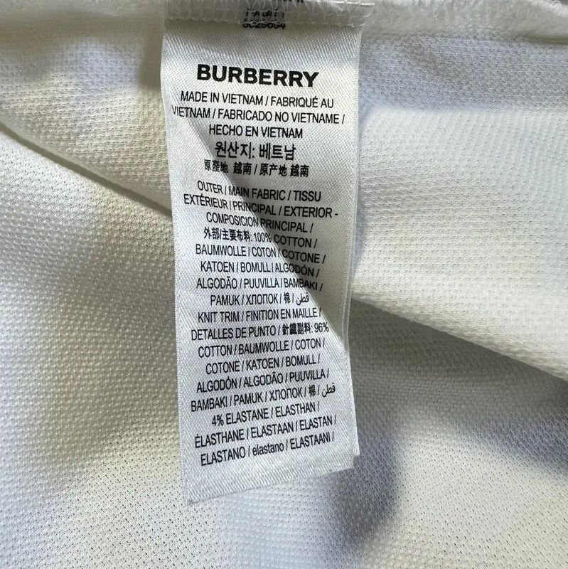 Burberry Burberry Men's White Short Sleeve Polo Shirt Size US L / EU 52-54 / 3 - 5 Thumbnail