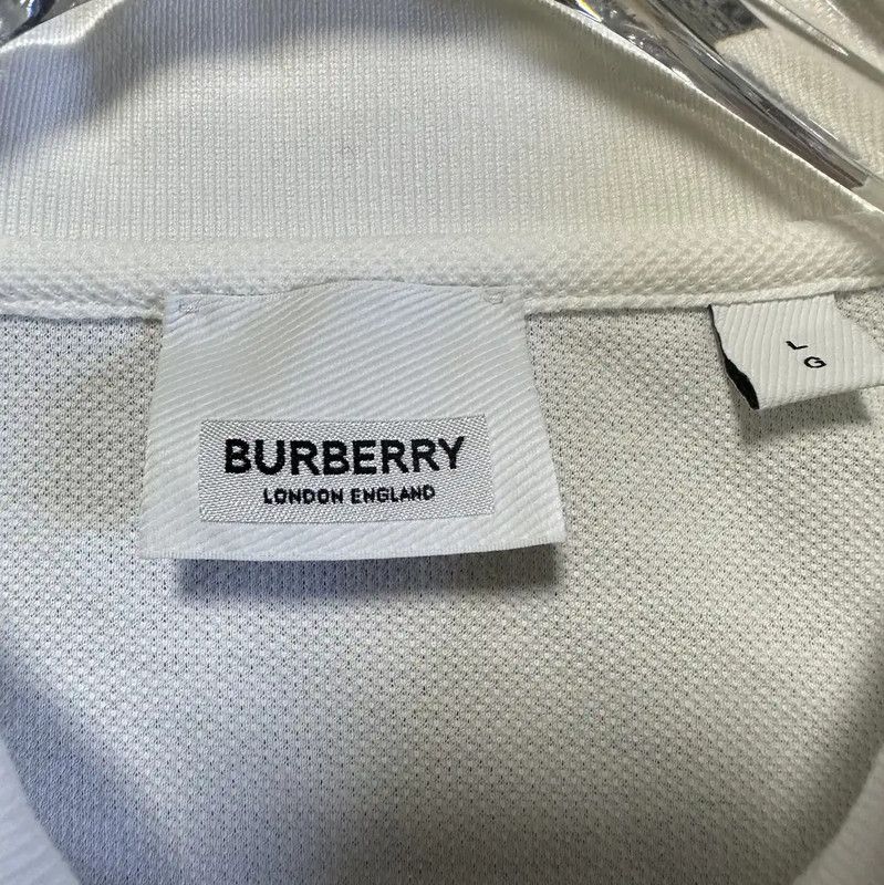 Burberry Burberry Men's White Short Sleeve Polo Shirt Size US L / EU 52-54 / 3 - 3 Thumbnail