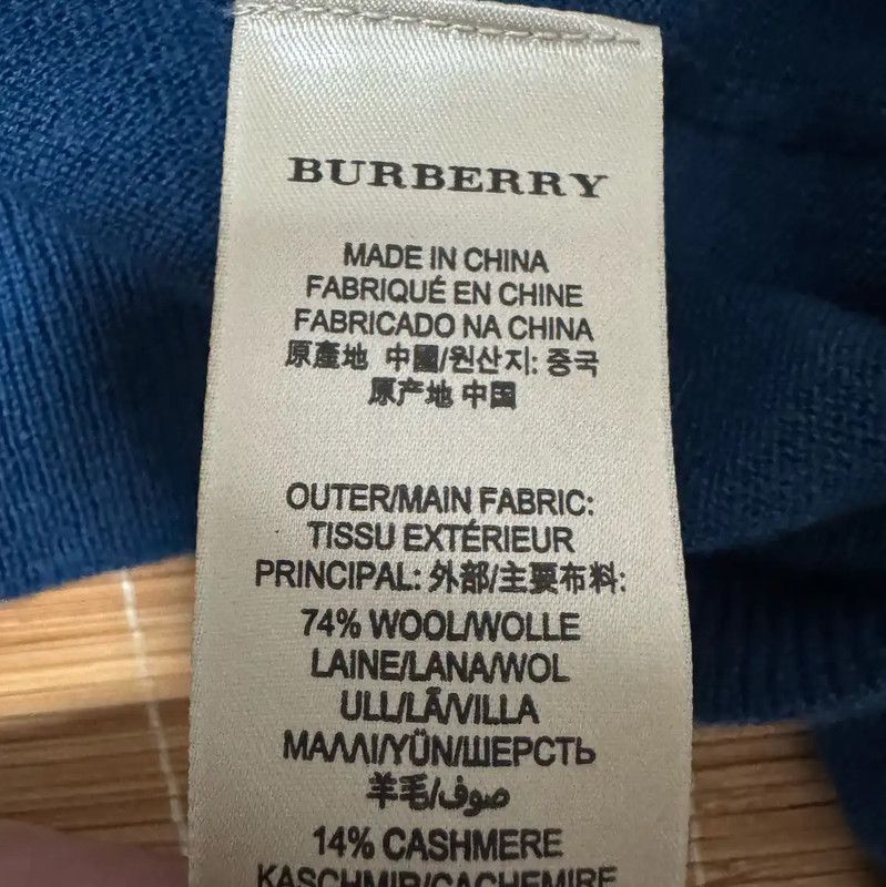 Burberry Burberry Blue Wool Blend Check Knit Sweater Size US S / EU 44-46 / 1 - 6 Thumbnail