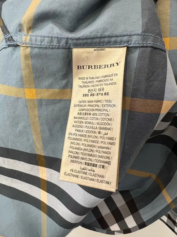Burberry Burberry Light Blue Checked Long Sleeve Shirt Size US L / EU 52-54 / 3 - 6 Thumbnail