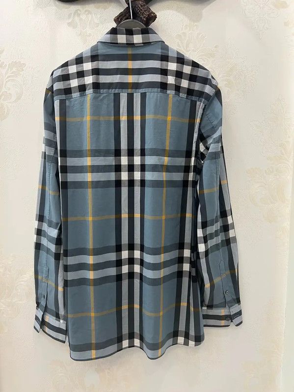 Burberry Burberry Light Blue Checked Long Sleeve Shirt Size US L / EU 52-54 / 3 - 2 Thumbnail