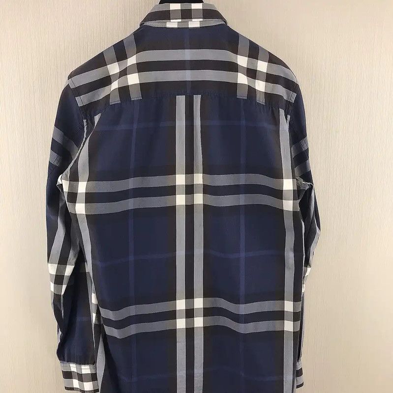 Burberry Burberry Men's Cotton Check Shirt in Dark Blue Size US S / EU 44-46 / 1 - 2 Thumbnail