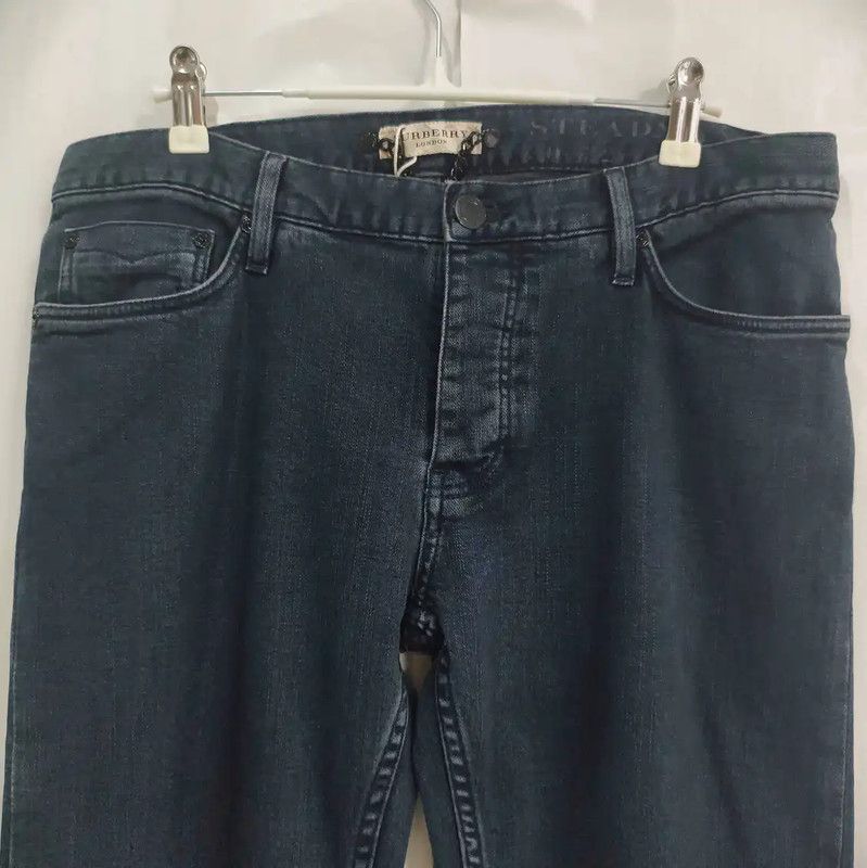 Burberry Burberry Blue Cotton Logo Casual Pants Size US 32 / EU 48 - 3 Thumbnail