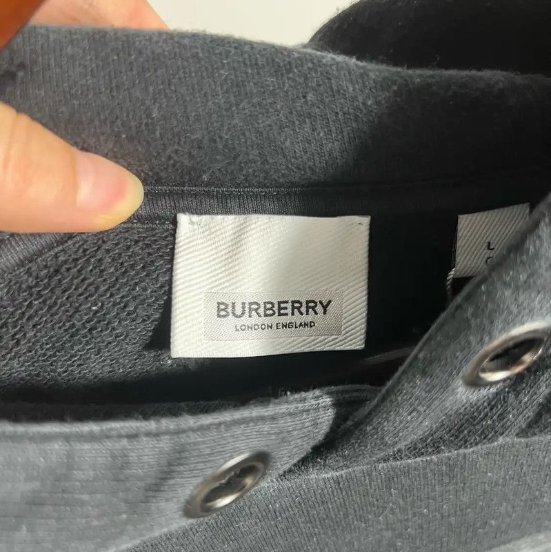 Burberry Burberry Black Cotton Men's Hoodie Size US L / EU 52-54 / 3 - 3 Thumbnail
