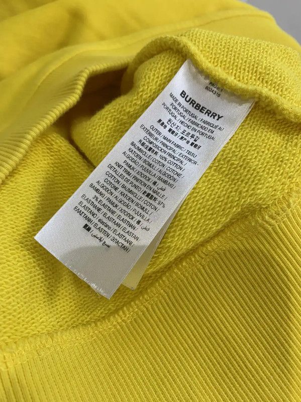 Burberry Burberry Yellow Cotton Long Sleeve Sweatshirt Size US M / EU 48-50 / 2 - 5 Thumbnail