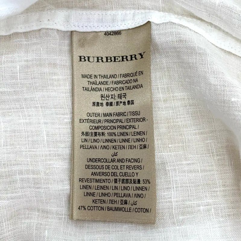 Burberry Burberry White Long Sleeve Men's Shirt Size US S / EU 44-46 / 1 - 7 Thumbnail