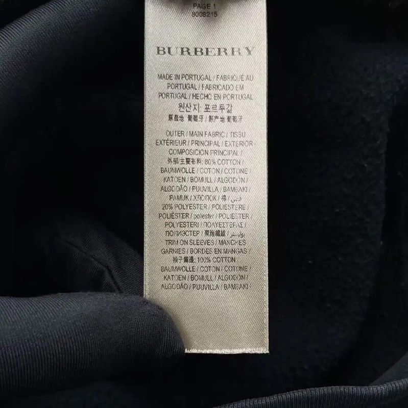 Burberry Burberry Black Cotton Check Sweatshirt for Men Size US M / EU 48-50 / 2 - 5 Thumbnail