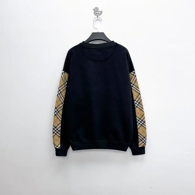 Burberry Burberry Black Cotton Check Sweatshirt for Men Size US M / EU 48-50 / 2 - 2 Thumbnail
