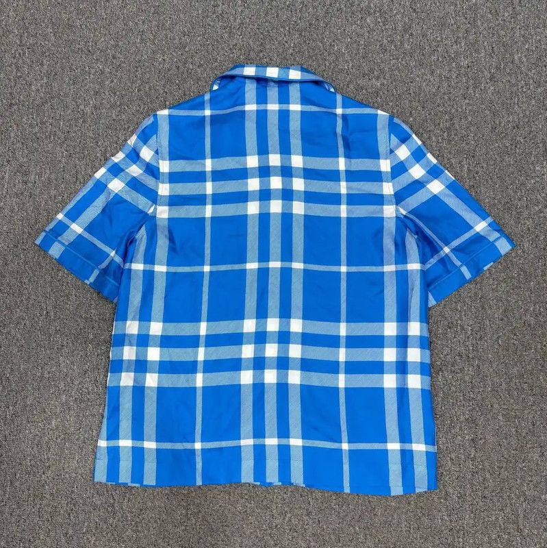 Burberry Burberry Blue Short Sleeve Cotton Shirt Size US L / EU 52-54 / 3 - 2 Thumbnail