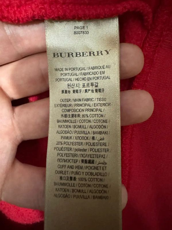 Burberry Burberry Red Cotton Logo Hoodie for Men Size US S / EU 44-46 / 1 - 5 Thumbnail