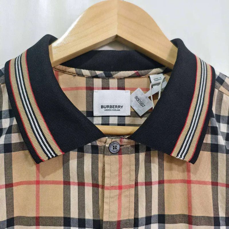 Burberry Burberry Long Sleeve Khaki Shirt with Rainbow Collar Size US XL / EU 56 / 4 - 3 Thumbnail