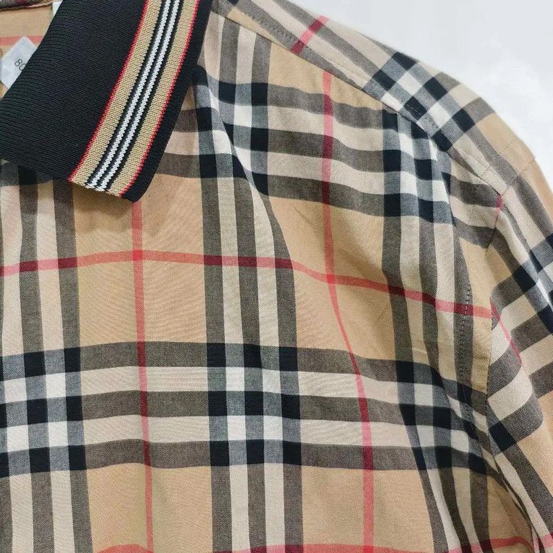Burberry Burberry Long Sleeve Khaki Shirt with Rainbow Collar Size US XL / EU 56 / 4 - 4 Thumbnail