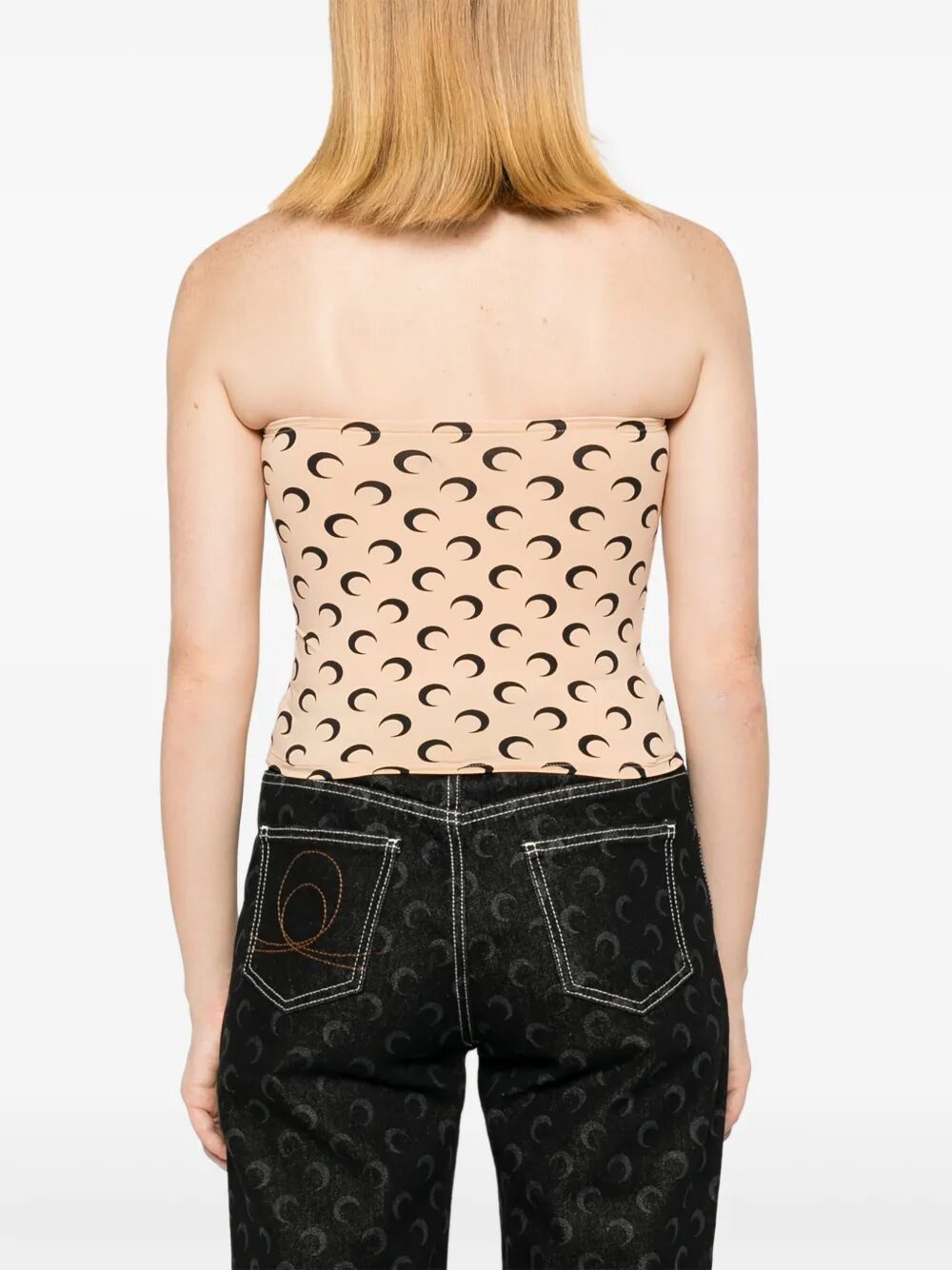 Marine Serre "MOON" PRINTED JERSEY SLEEVELESS TUBE TOP Size S / US 4 / IT 40 - 3 Thumbnail