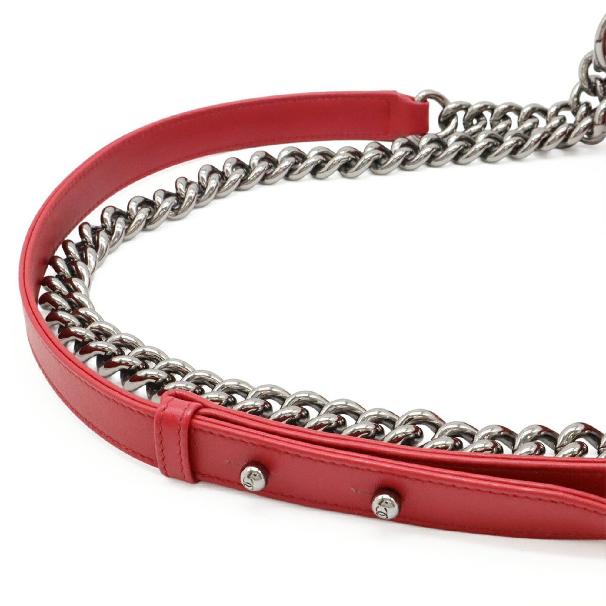 Chanel CHANEL Boy Chanel Matelasse Coco Mark Chain Shoulder Bag in Fuchsia Pink Lambskin Size ONE SIZE - 6 Thumbnail