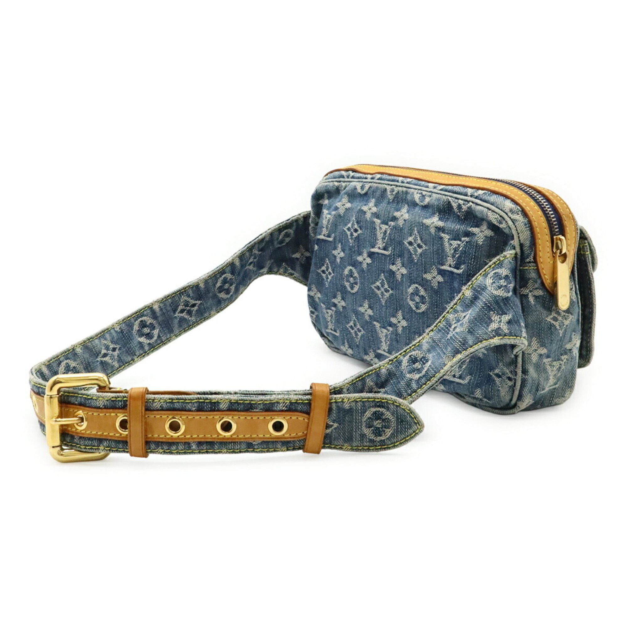 Louis Vuitton LOUIS VUITTON Monogram Denim Bum Bag, Waist Body Shoulder Blue, M95347 Size ONE SIZE - 3 Thumbnail