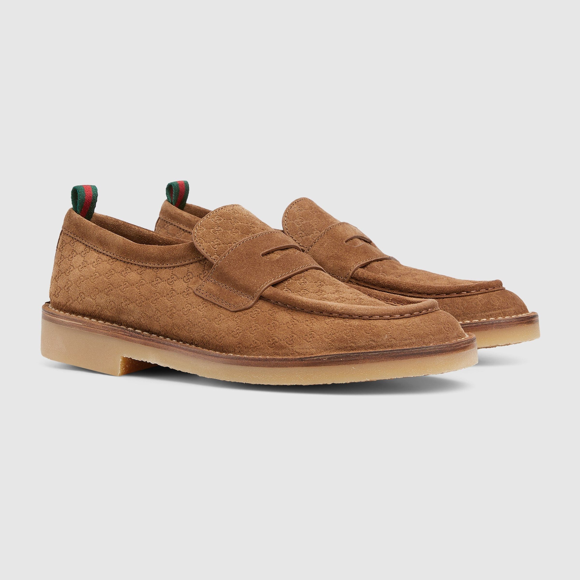 Gucci Gucci Web GG Suede Loafers SIZE 11.5 Size ONE SIZE - 2 Thumbnail