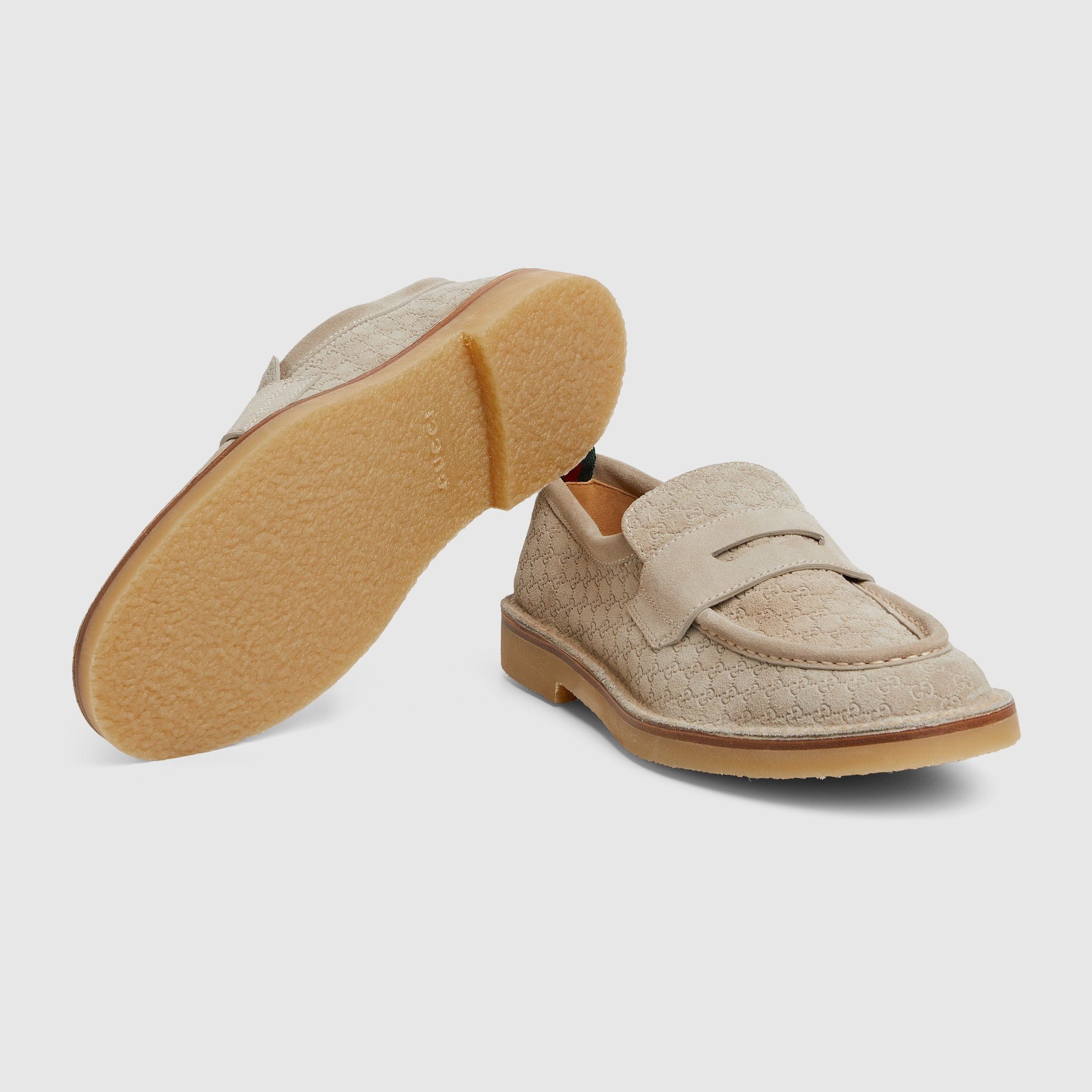 Gucci Gucci Web GG Suede Loafers SIZE 8 Size ONE SIZE - 4 Thumbnail