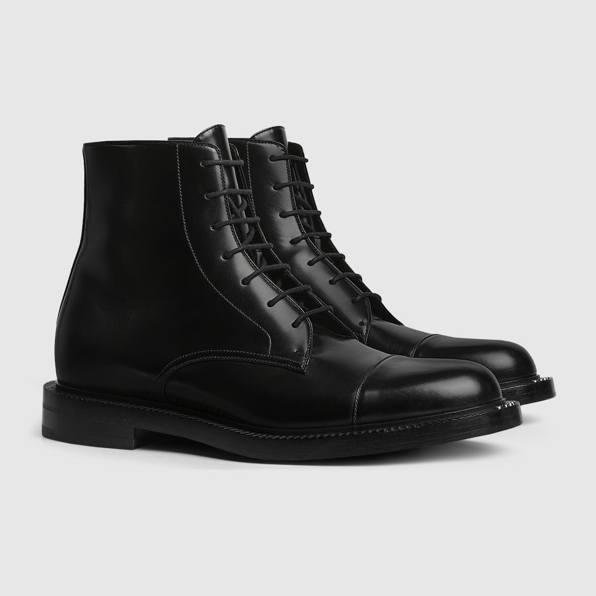 Gucci Gucci metal script detail Lace up Boots SIZE 8 Size ONE SIZE - 2 Thumbnail
