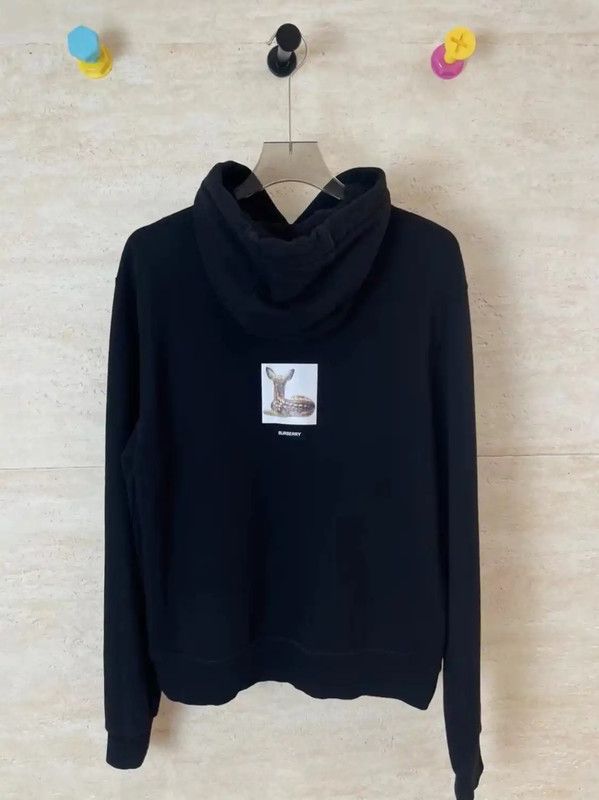 Burberry Burberry Black Cotton Men's Hoodie Size US M / EU 48-50 / 2 - 2 Thumbnail